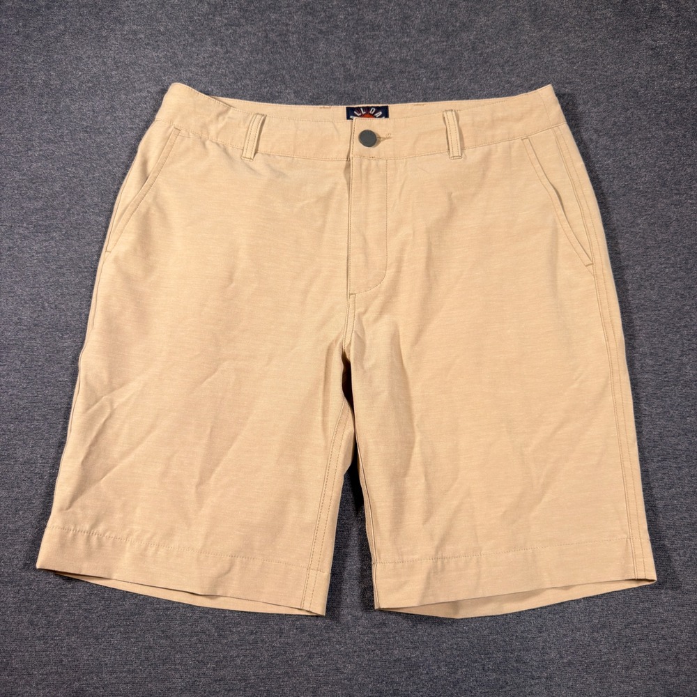 Faherty All Day Shorts Mens 31 Khaki Tan Hybrid Stretch Casual Chino Flat Front